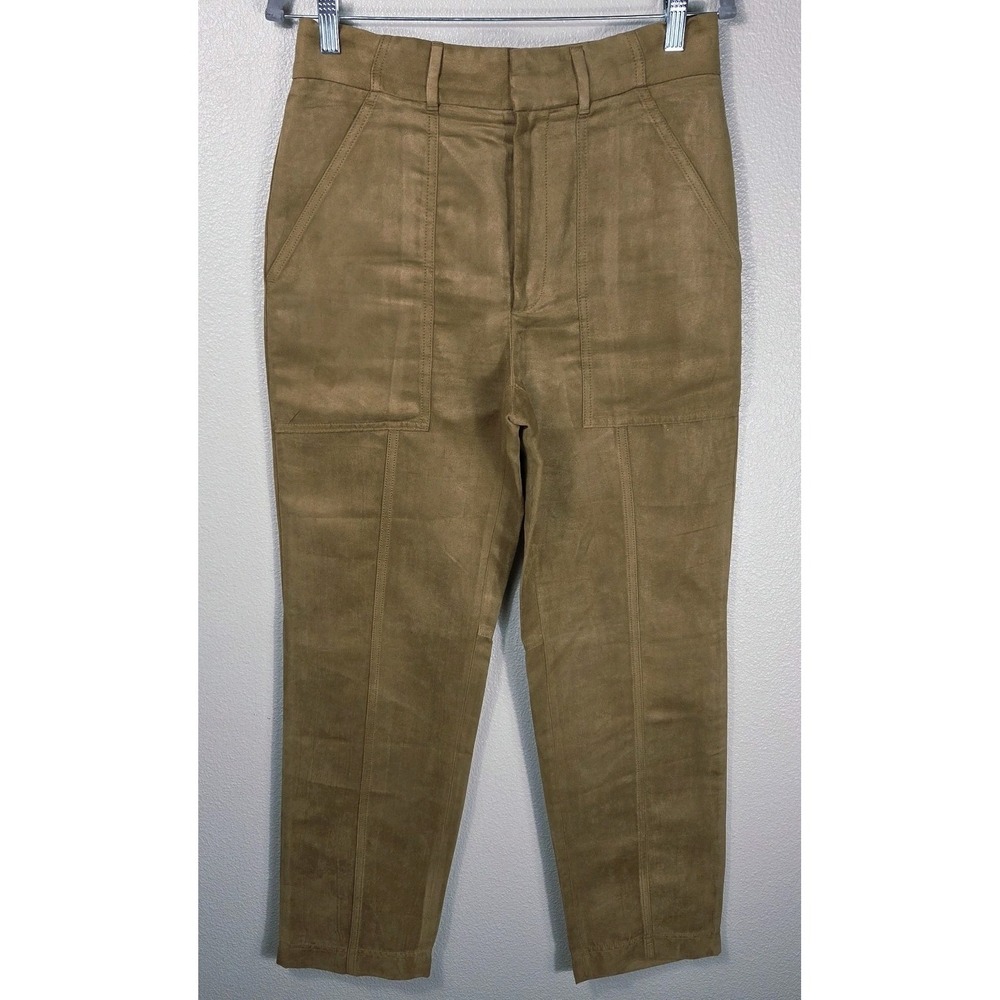 Banana Republic Factory Faux Suede Look Pants Brown Straight Leg Size 4
